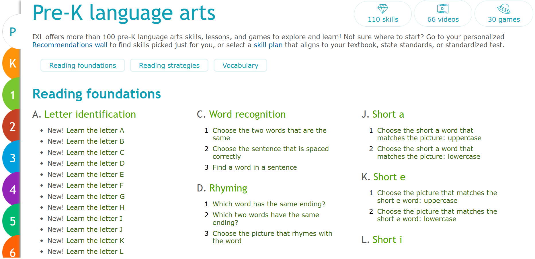 Pre-K Language Arts